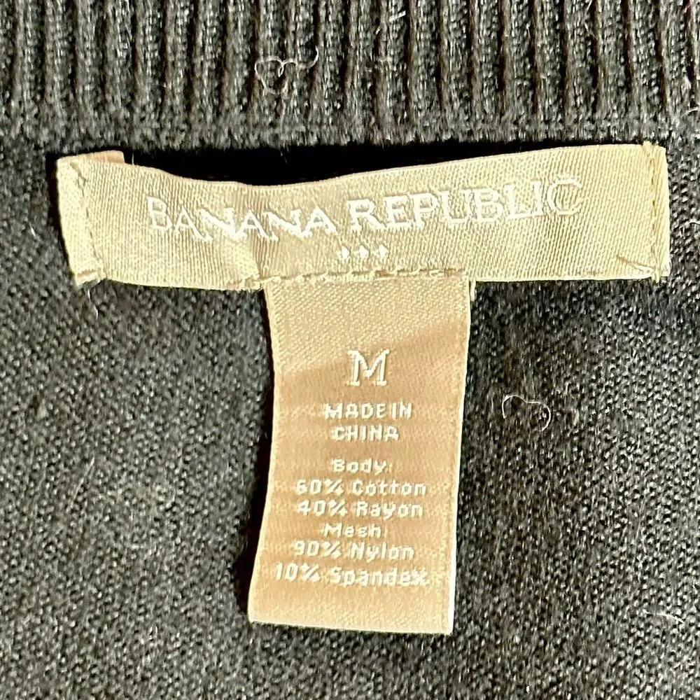 🌟 Banana Republic Mesh Polk a Dot Cardigan Sz M - Picture 2 of 5